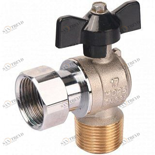 Кран шаровый STOUT ВН 3/4" угловой с накидной гайкой SVB0010000020