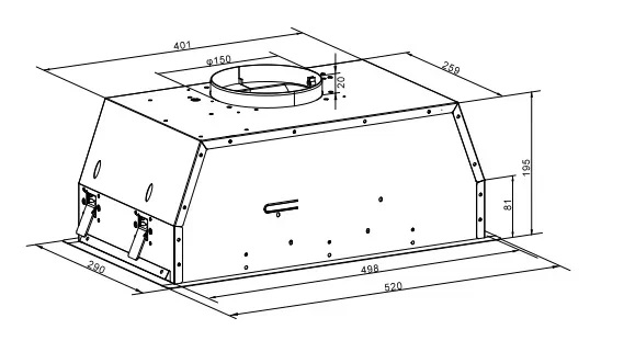 9279174 Вытяжка полновстраиваемая Indesit INAE 64LM BL черный STDN-0108230 - Вид №4