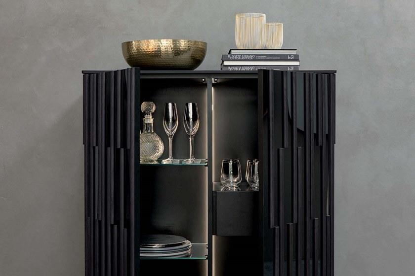 Tonin Casa Комод из дерева и стекла с распашными дверцами Drops T8625 - Вид №5