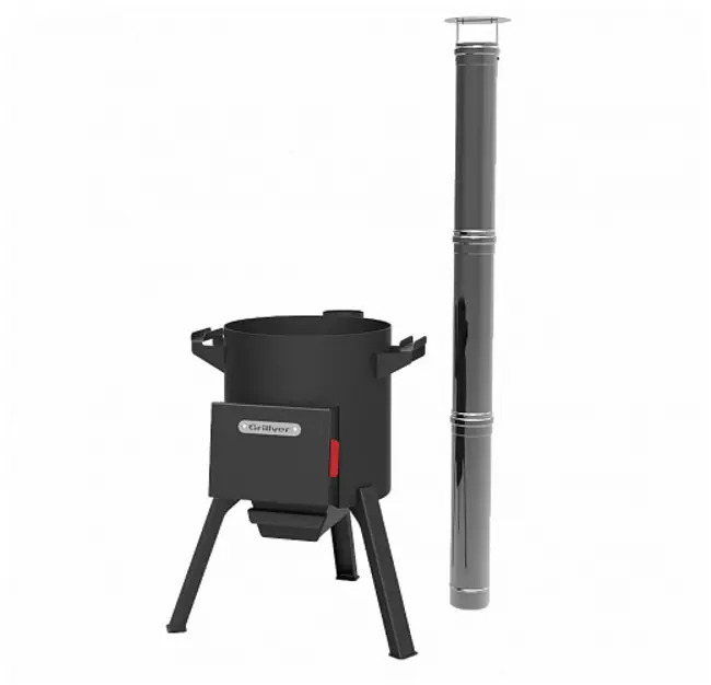 91123688 Печь для казана Берель 480 Grillver 63.5x63.5x221 см сталь 3 мм STLM-0951313