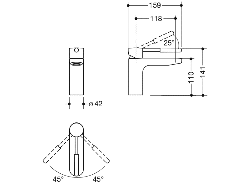 AQ1D12M10240 Однорычажный смеситель для раковины Active+ HEWI Kids - Вид №2