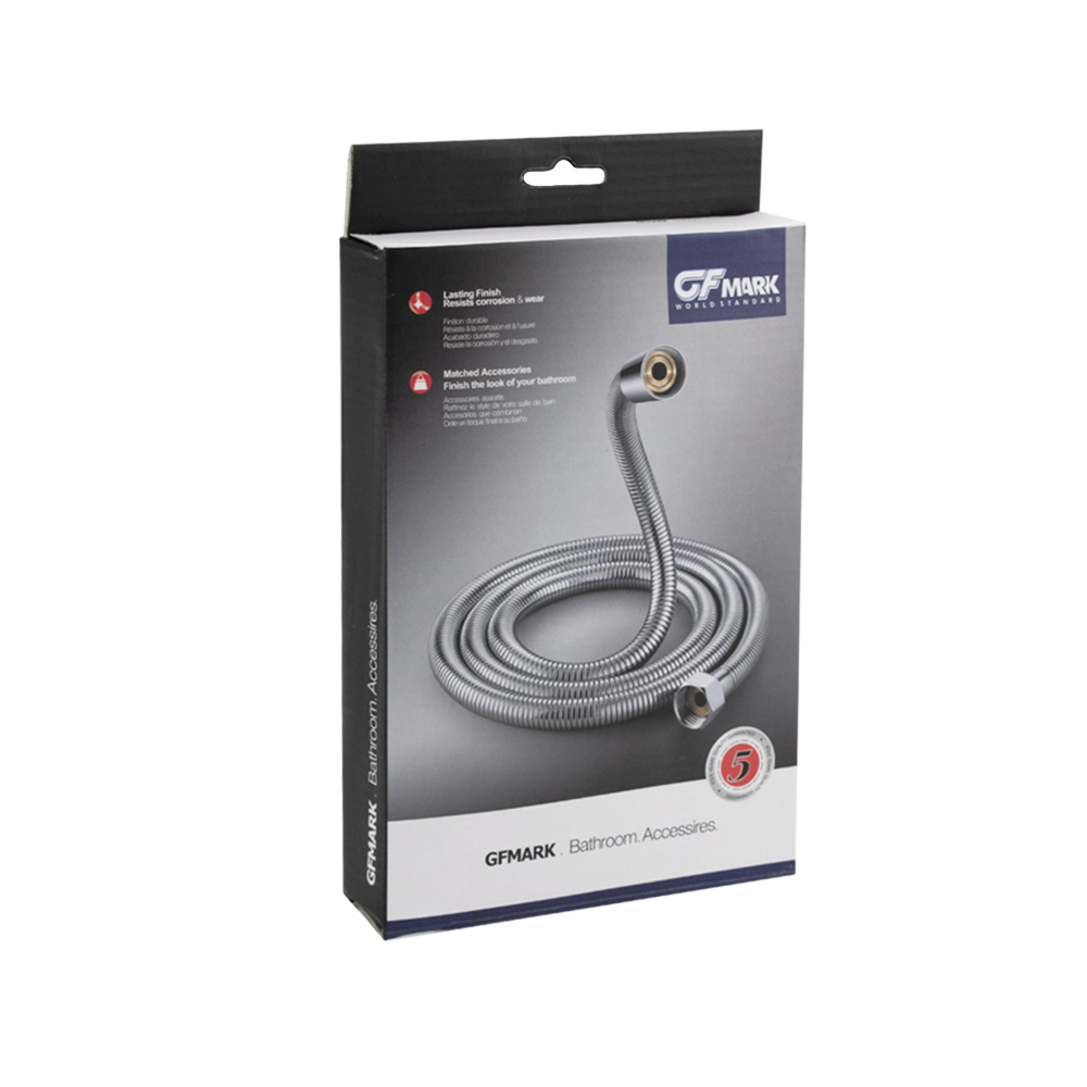 GFmark - Шланг для душа 1/2, 150 см, хромированный, ПРЕМИУМ, код: 3793  - Вид №1