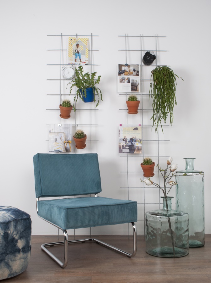 Кресло Lounge Ridge Rib с подлокотниками, синее Zuiver 3100017 - Вид №4