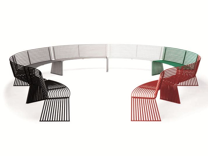 Металлическая изогнутая скамья со спинкой Urbantime Zeroиндексы.015 ARCH-00114501 - Вид №1