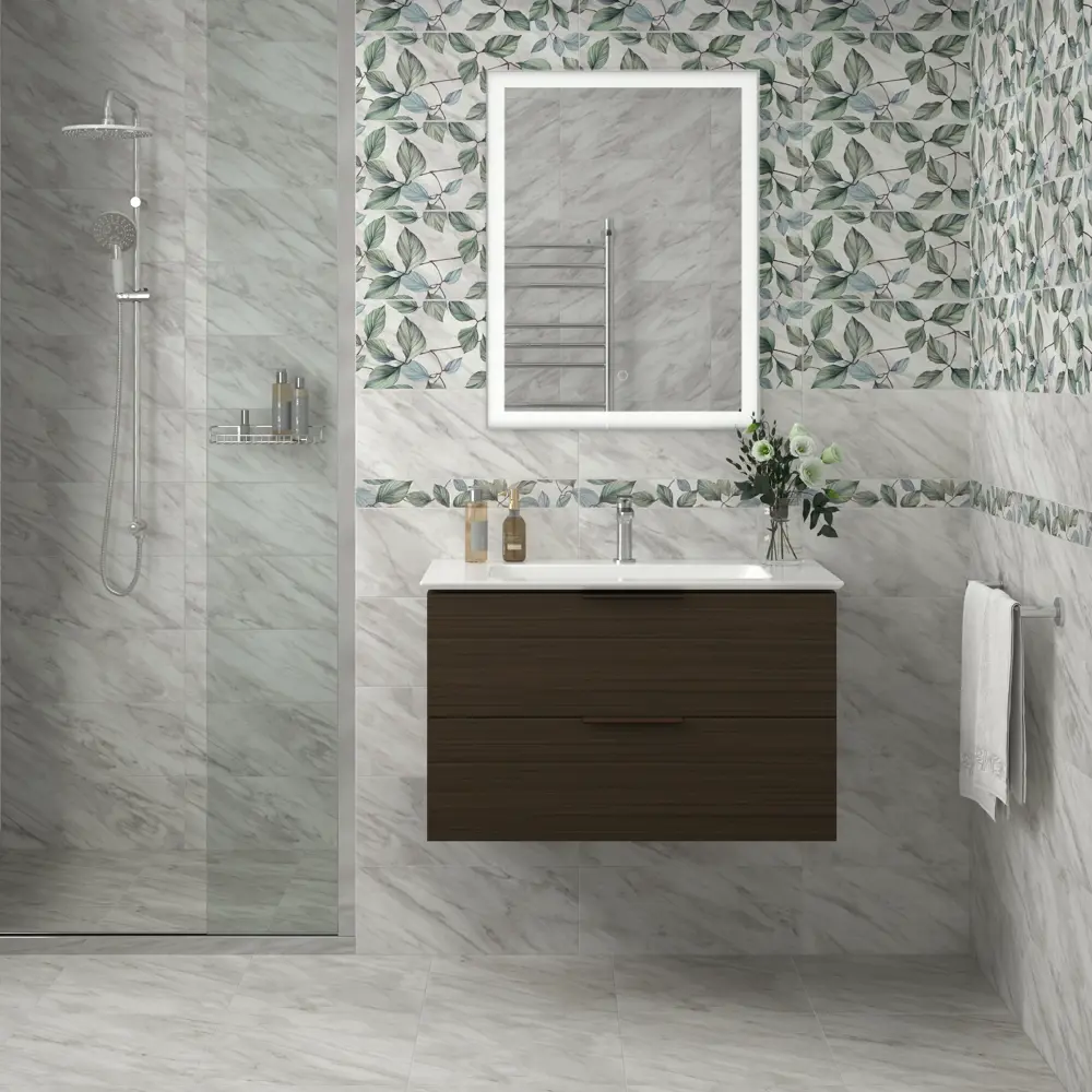 Декор настенный Kerama Marazzi Кремона VT/A587/7234 20x50 см матовый цвет белый зеленый синий 87653956 STLM-2103506 - Вид №5