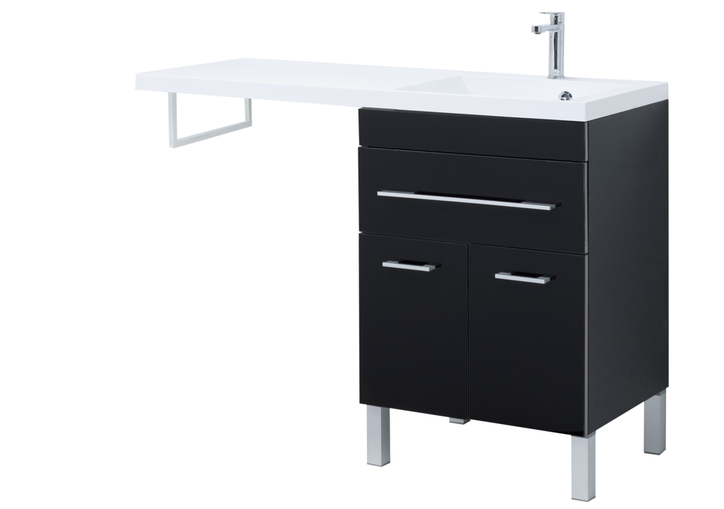 Тумба с раковиной Aquanet Верона 120 R черный (напольная, 1 ящик, 2 дверцы) 0018270500239568 - Вид №6