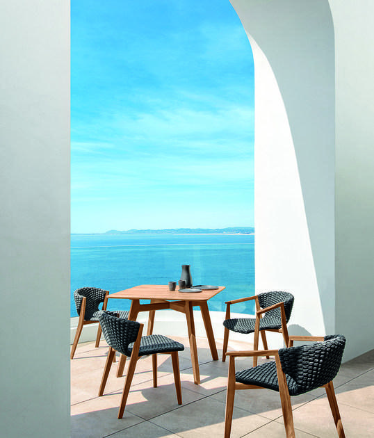 Ethimo Садовый стул из синтетической ткани с подлокотниками Knit Knitsb01 - Вид №6