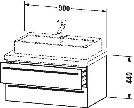 XL541801414 Тумбочка для консоли X-Large #XL5418 900 x 548 мм Терра, декор Duravit - Вид №1