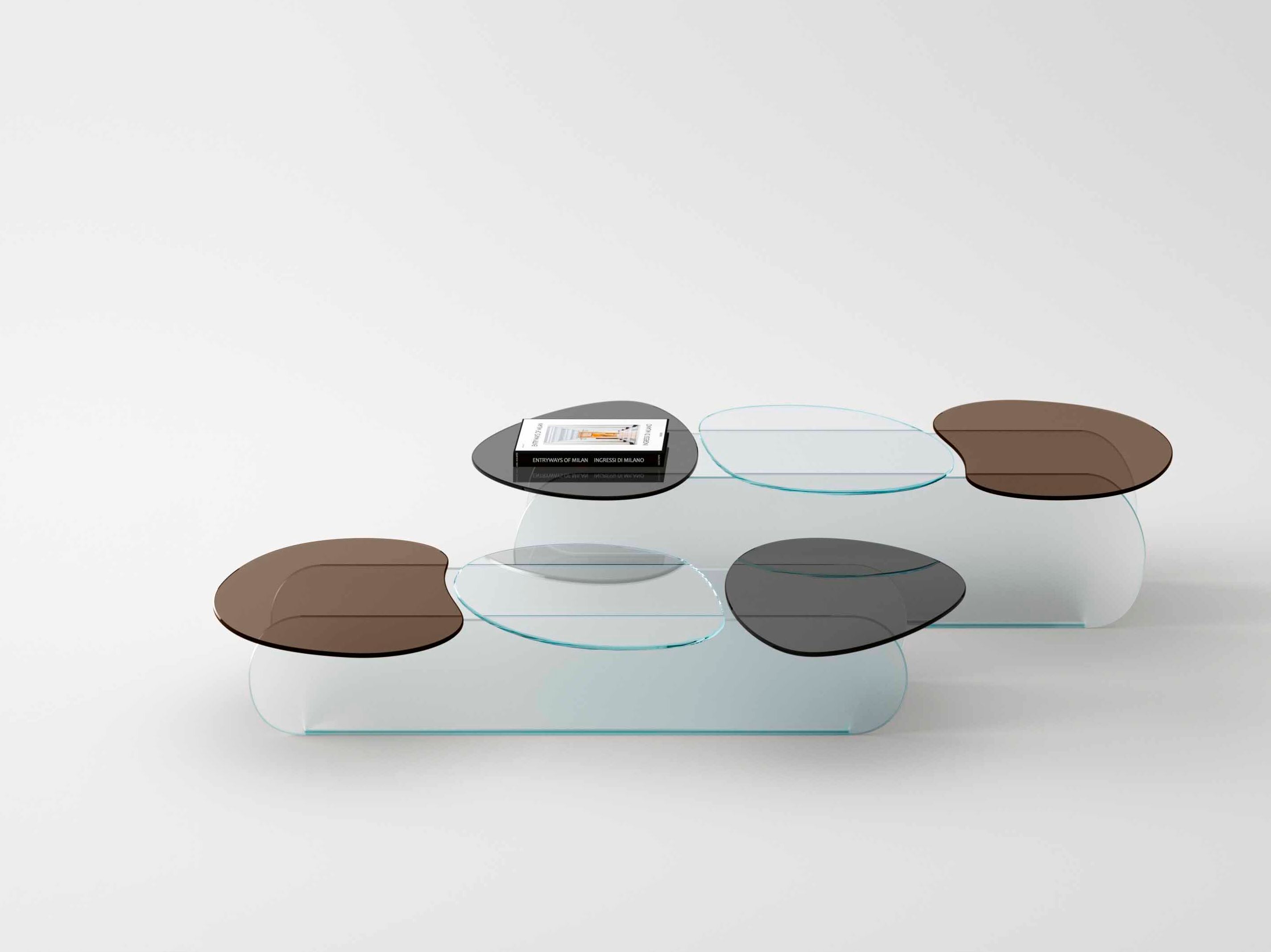 Низкий стеклянный журнальный столик Tonelli Design LILYPAD ARCH-00047740
