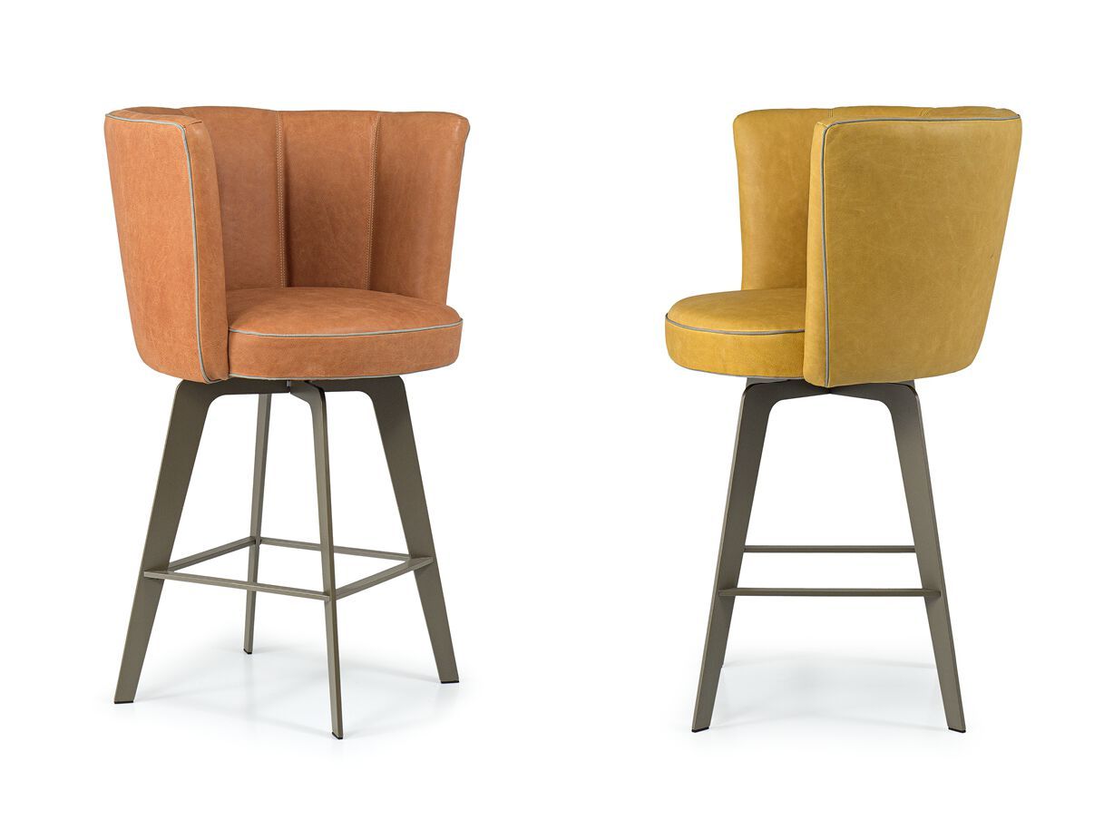 Высокий кожаный мягкий стул с подставкой для ног Borzalino Diva ARCH-00070119 - Вид №4