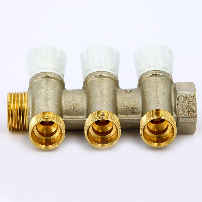 Коллектор НВ 3/4" с вентилями никелированный EMMETI 3 выхода М24х19 36мм 01307265