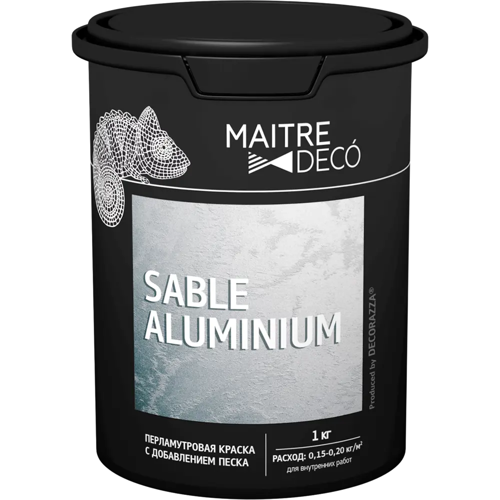 Краска перламутровая Maitre Deco «Sable Aluminium» с добавлением песка 1 кг STLM-2130375