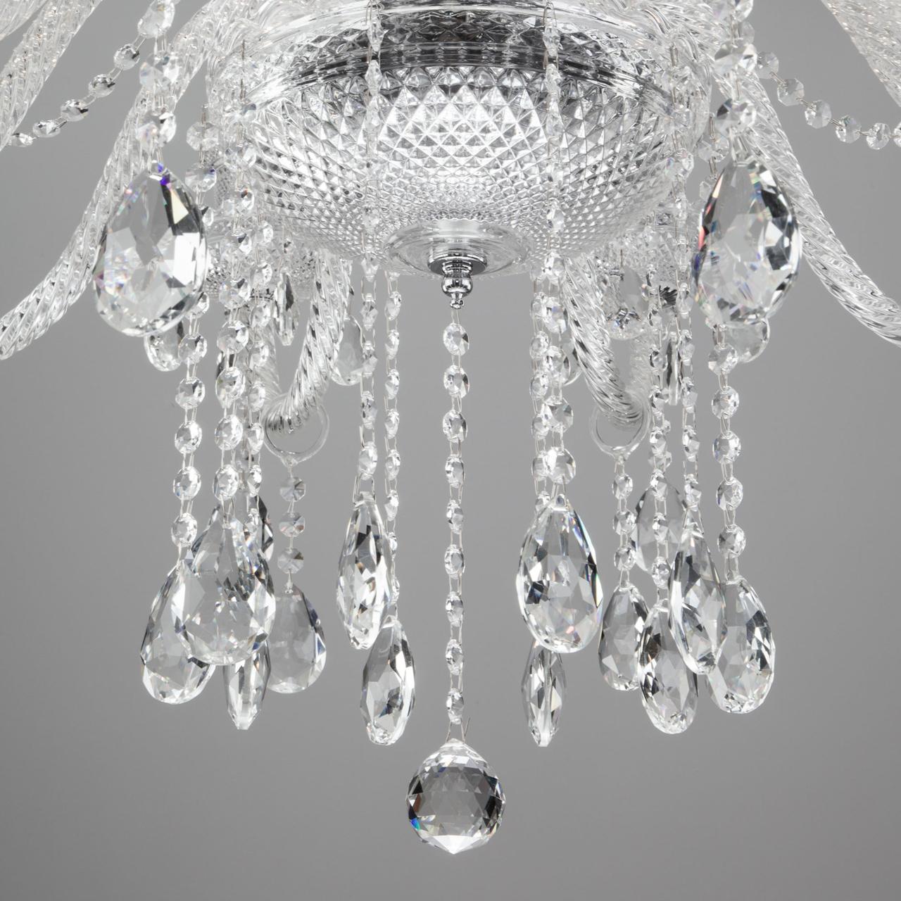 Люстра хрустальная подвесная белая 10 ламп Bogates Gabrielle Strotskis 336/10 BOGATES ДИЗАЙНЕРСКИЕ, GABRIELLE 00-3834044 Белый  - Вид №1