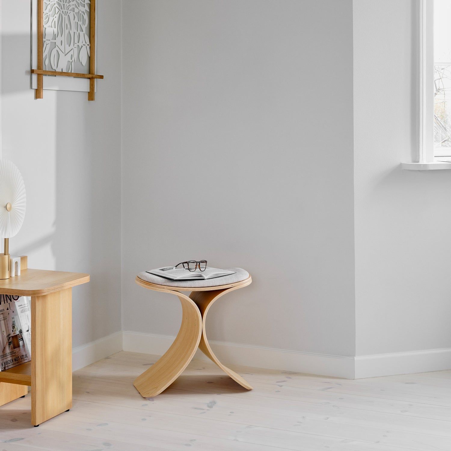 Дубовый табурет с тканевым сиденьем Gejst Luno ARCH-00151658 - Вид №8