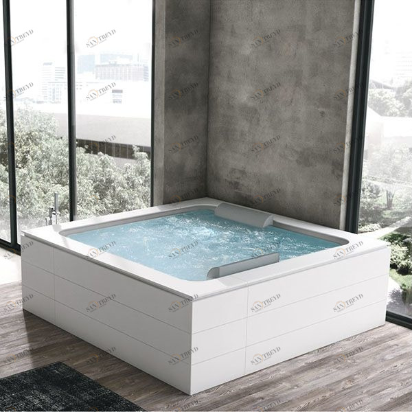 Ванна напольная с панелями CORIAN BOLLA Q SFIORO 190x190 см с гидро и аэромассажем 2BOA5N6.OPAQ1N0 Gruppo Geromin Bolla Siforo Q 2BOA5N6OPAQ1N0