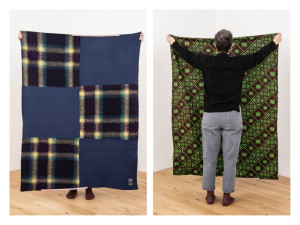 Двусторонний плед из шерсти и хлопка