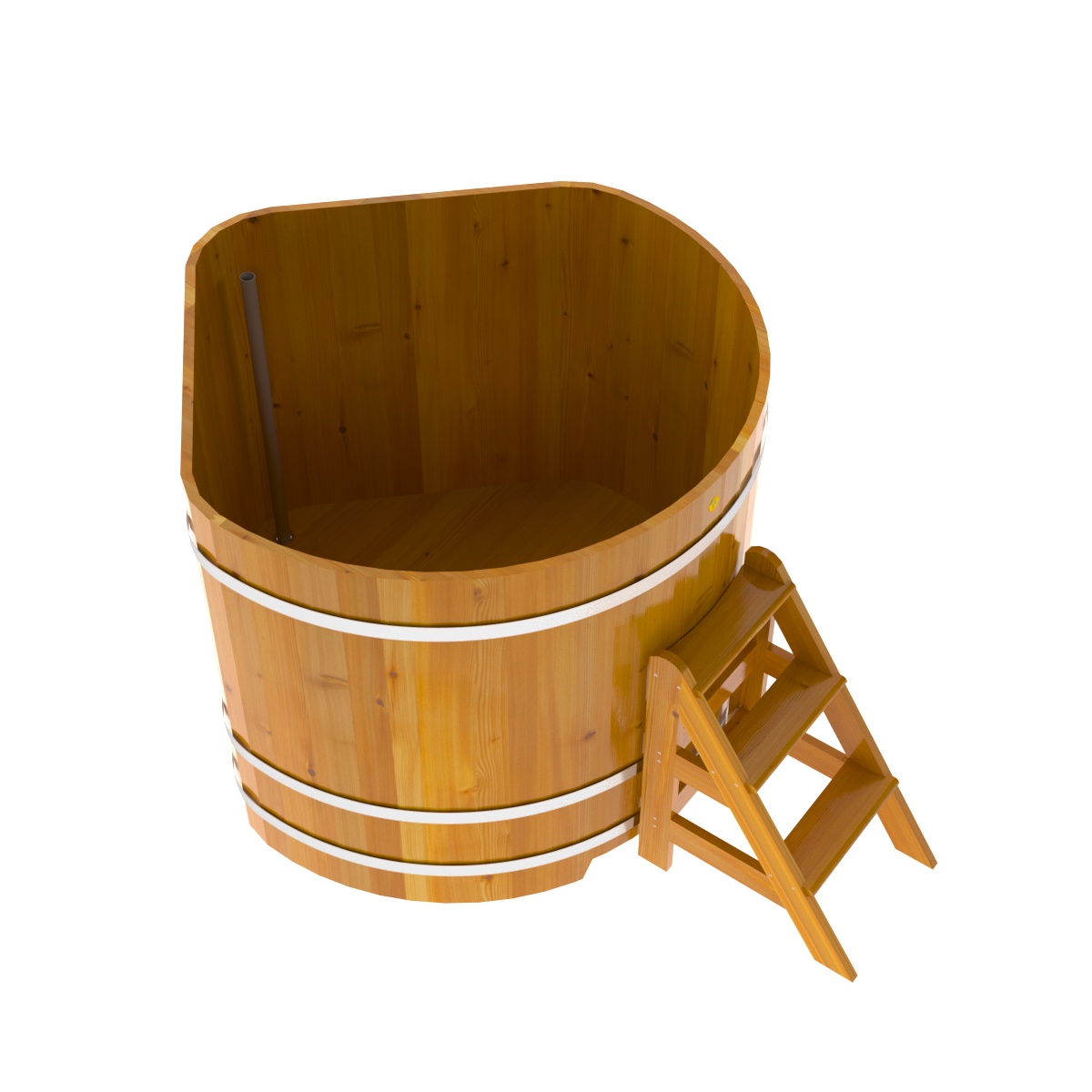 2322 Купель угловая из лиственницы Рустик 1,37х1,37х1,2 натуральная Alyarus  - Вид №2