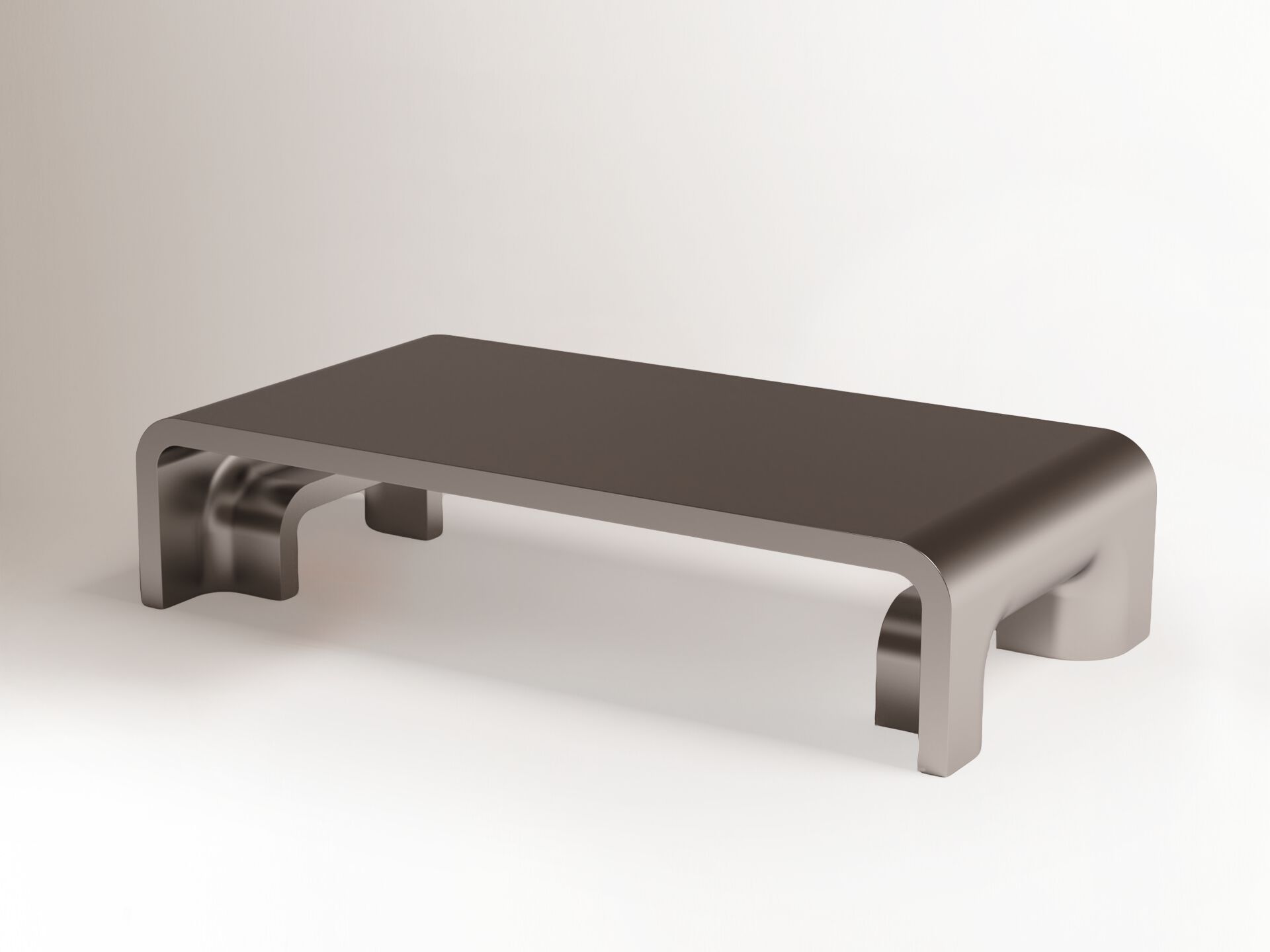 Низкий прямоугольный журнальный столик из нержавеющей стали DOOQ PLIE ARCH-00041047