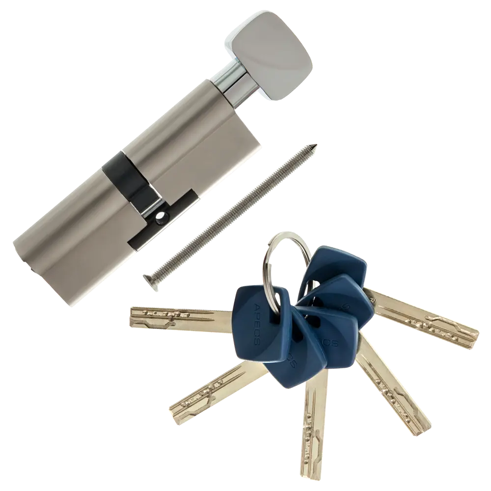 Цилиндр Apecs Premier XR-90-C15-NI, 45x45 мм, ключ/вертушка, цвет никель ЦИЛИНДР APECS PREM XR-90-C15-NI КЛ-ВЕРТ STLM-2150961 - Вид №1