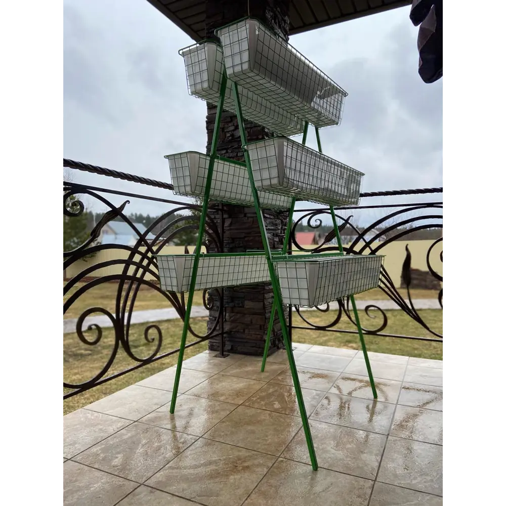 Вертикальный огород на 6 кашпо 82x150x50 см v122.4 л металл зеленый Santreyd STLM-2033035 - Вид №2