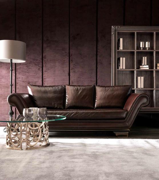 CorteZari 3-х местный кожаный диван Zoe gold 291 - Вид №1