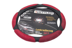 16284496 Оплетка на руль SPORT XL 41-42 см, Газель PVC 6 подушек Красный XLLA1red VETTLER
