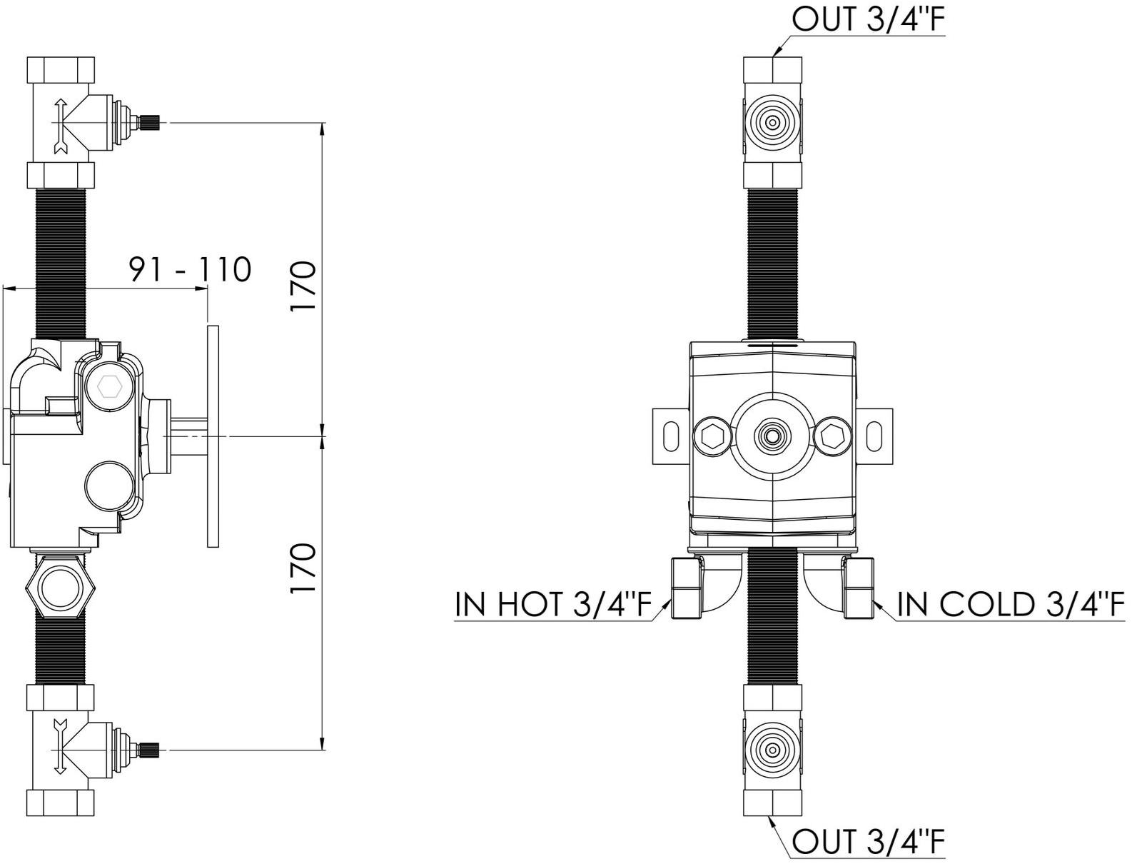 rvb Смеситель для душа на 3 отверстия Polo club 4041.--.94 - Вид №1