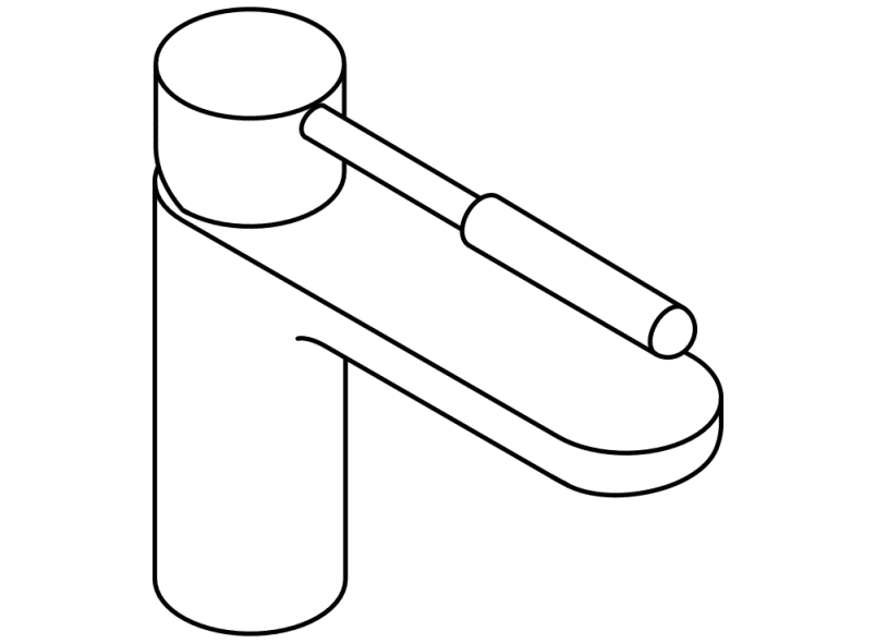 AQ1B12M10260 Однорычажный смеситель для раковины HEWI System-Armaturen  - Вид №7