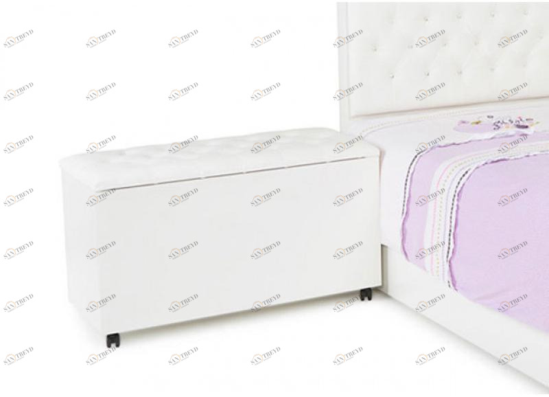 Ящик для игрушек ABC-KING Princess/Фея (кожанная крышка со стразами Сваровски белая) 4631147954817