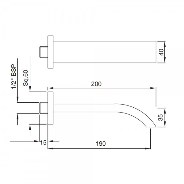 SPT-SSF-41429 Излив для ванны с фланцем Artize Signac Нержавеющая сталь  - Вид №1