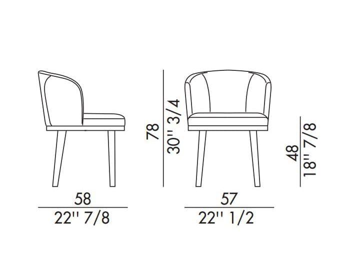 Тканевый стул с деревянными ножками EFORMA имбирь ARCH-00048730 - Вид №3