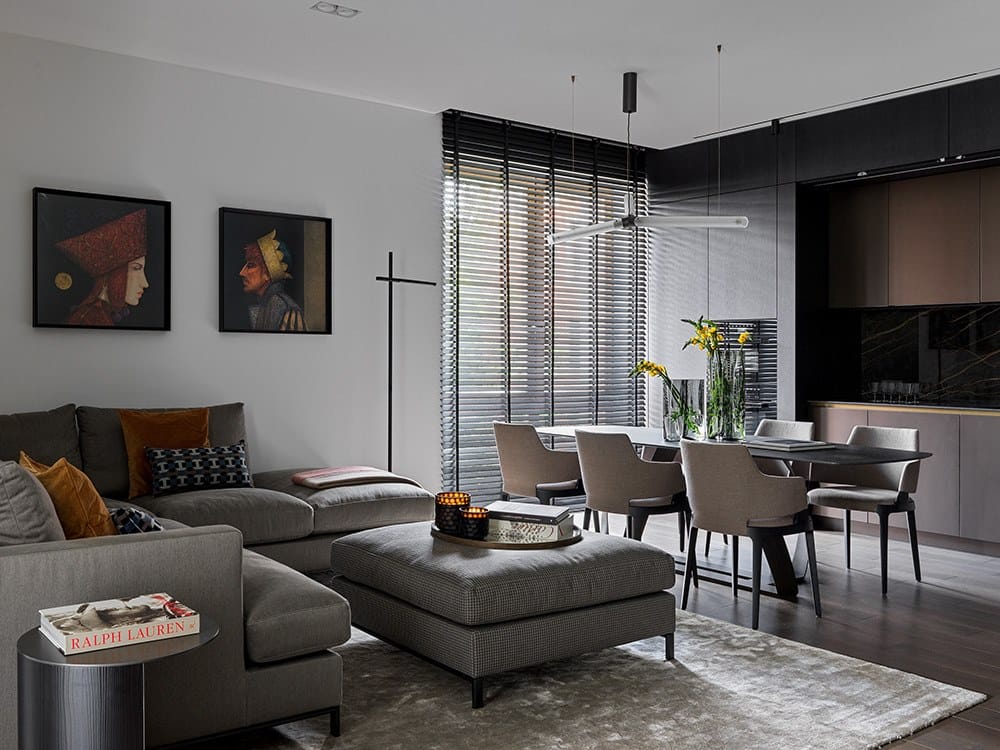 Выдвижная линейная кухня с керамогранитным полуостровом TM Italia Cucine ARCH-00053422 - Вид №5