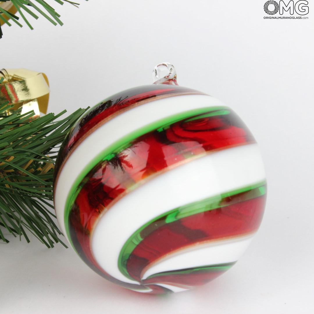2635 ORIGINALMURANOGLASS Ёлочный шар Fantasy - спираль - MURANO GLASS XMAS 10 см  - Вид №1