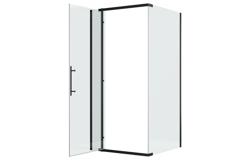 Душевое ограждение (без поддона) 900*900*1950 Стекло 8мм easy clean BLACKLINE BS090.3113A bravat  - Вид №3