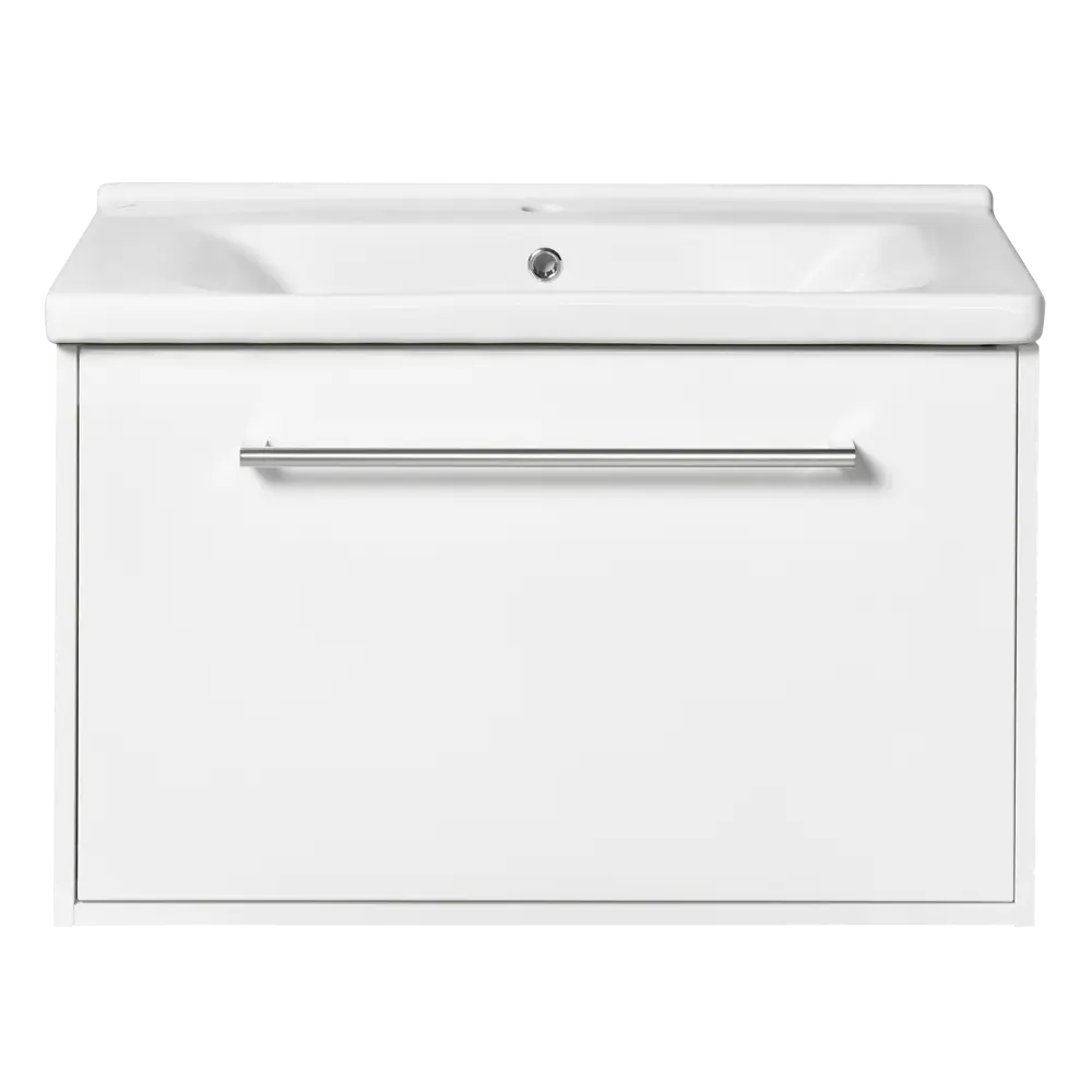 Тумба под раковину подвесная Aquaton Мерида 80 см цвет белый STLM-2005722
