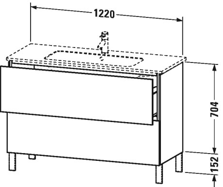 LC662804040 L-Cube Тумбочка напольная Черный глянцевый лак Duravit - Вид №1