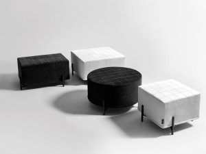 Съемный пуф из ткани