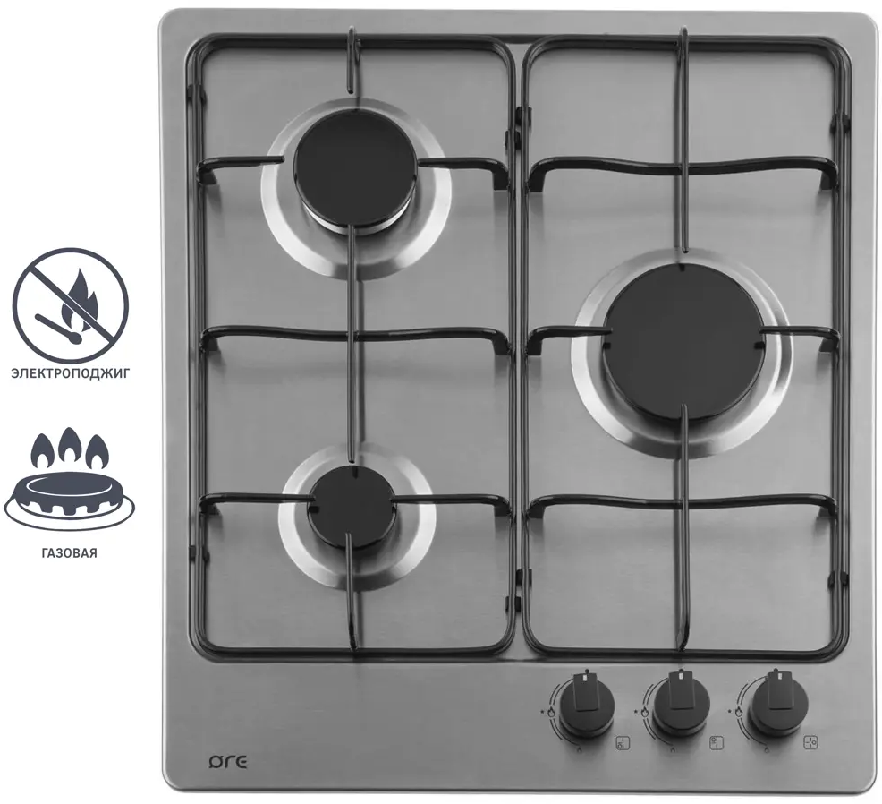 Газовая варочная панель ORE LGB с электроподжигом, 3 конфорки 81953848