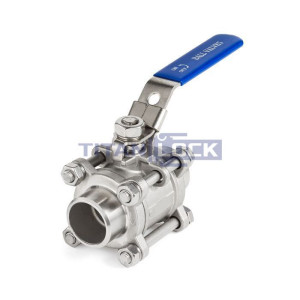 1,25in, Трехсоставной шаровый кран из нержавеющей стали (AISI 304) типа "сварка-сварка", TL125TPBVSS-WD TITAN LOCK
