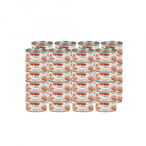 ПР0019082*48 Корм для кошек куриная грудка с лососем конс. 70г (упаковка - 48 шт) PETREET