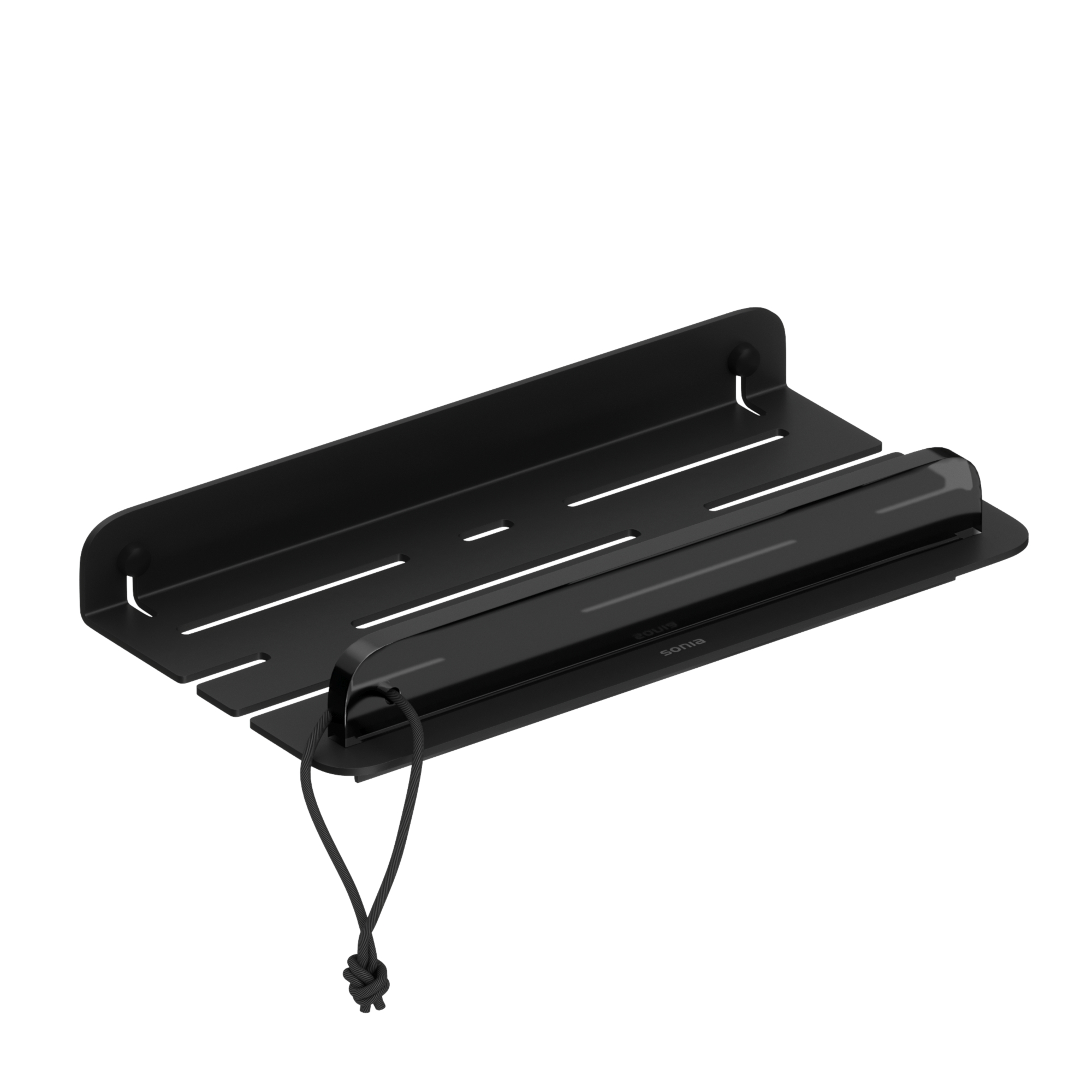 185306 Полка для душа и стеклоочиститель 30 см цвет Черный Sonia QUICK Испания