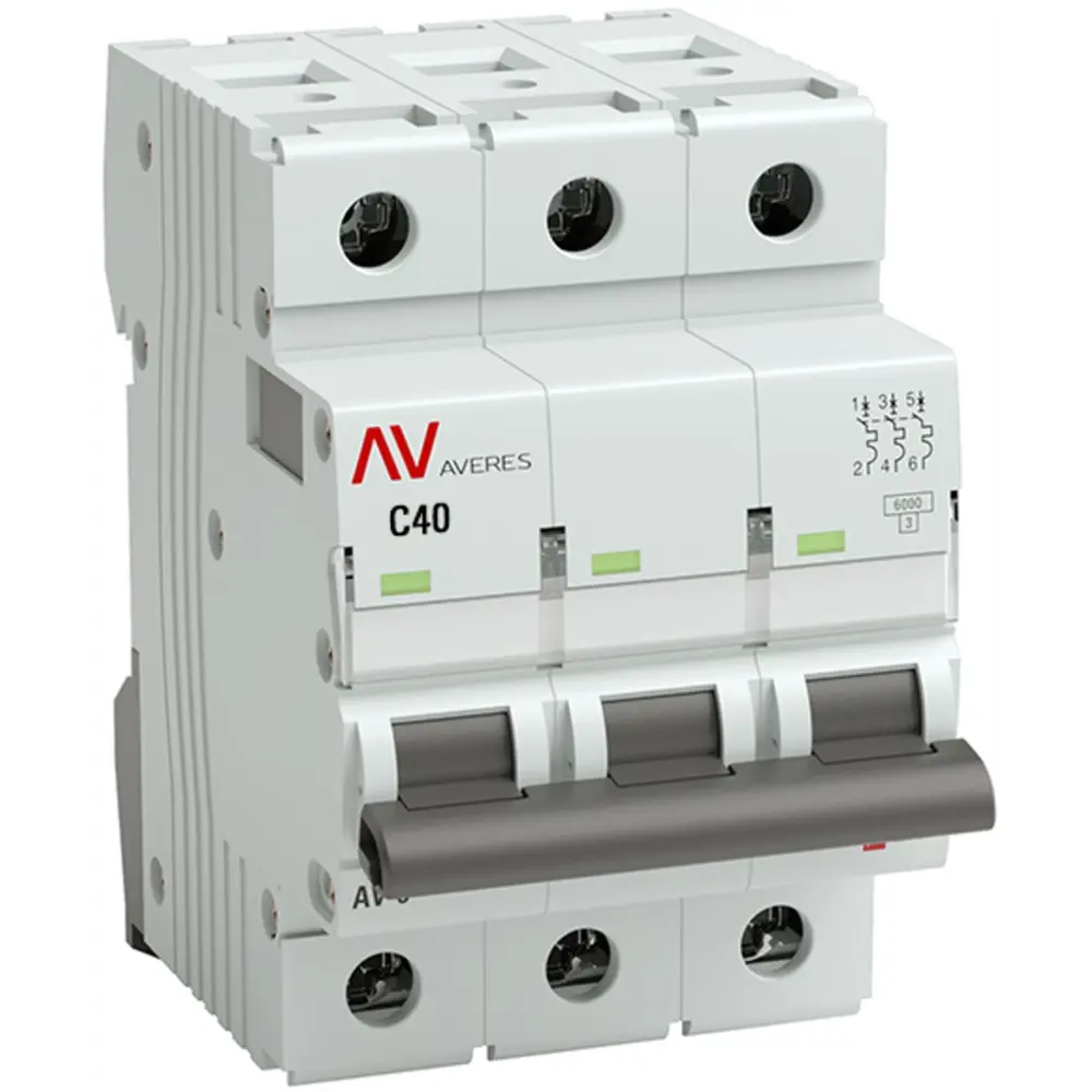Автоматический выключатель EKF AV-6 3P C40A для защиты электросети 84579890 STLM-0052252