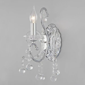 Бра хрустальное хром Collana 10096/1 EUROSVET СВЕЧА 00-3929658 Прозрачный;хром