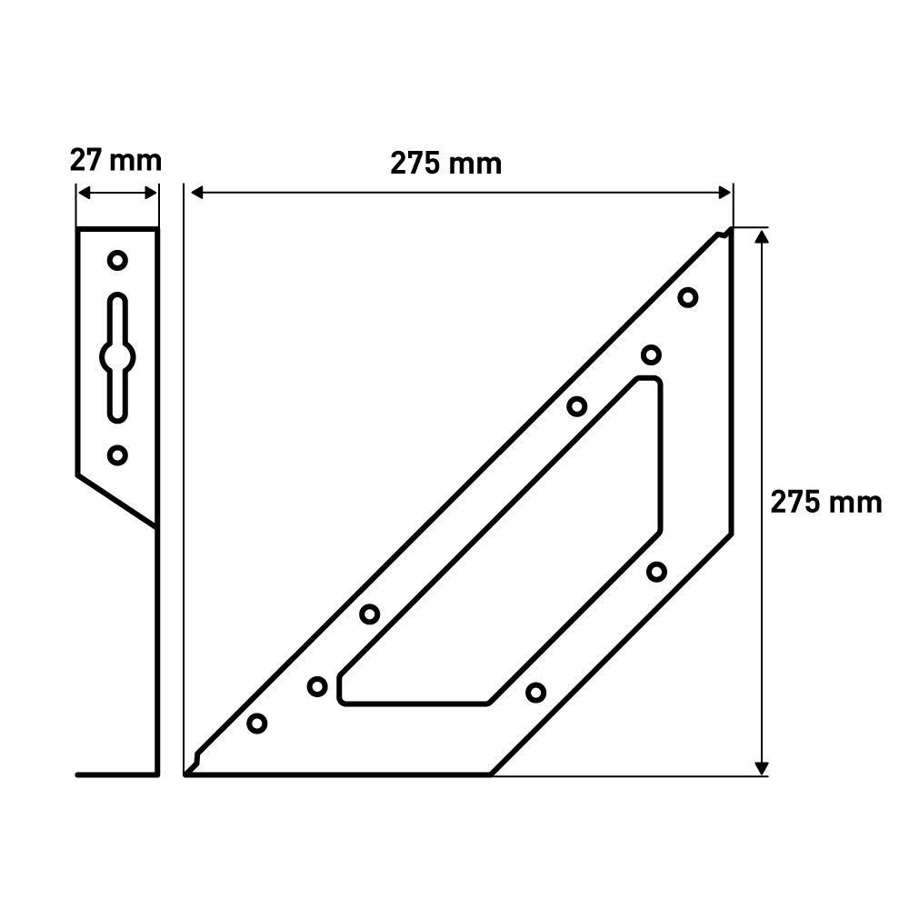 Кронштейн  Даймонд, 275x275x25 мм, черный LJPS0132 Public Steel Россия  - Вид №4