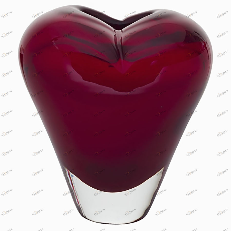 Ваза стеклянная красная 12х9 см Heart GARDA DECOR - 033962 Красный 