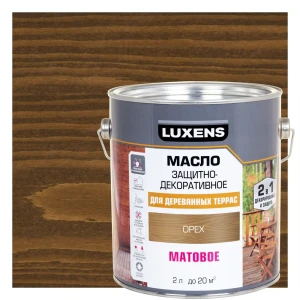 LUXENS Масло для террас и садовой мебели матовое орех 2 л 89345698