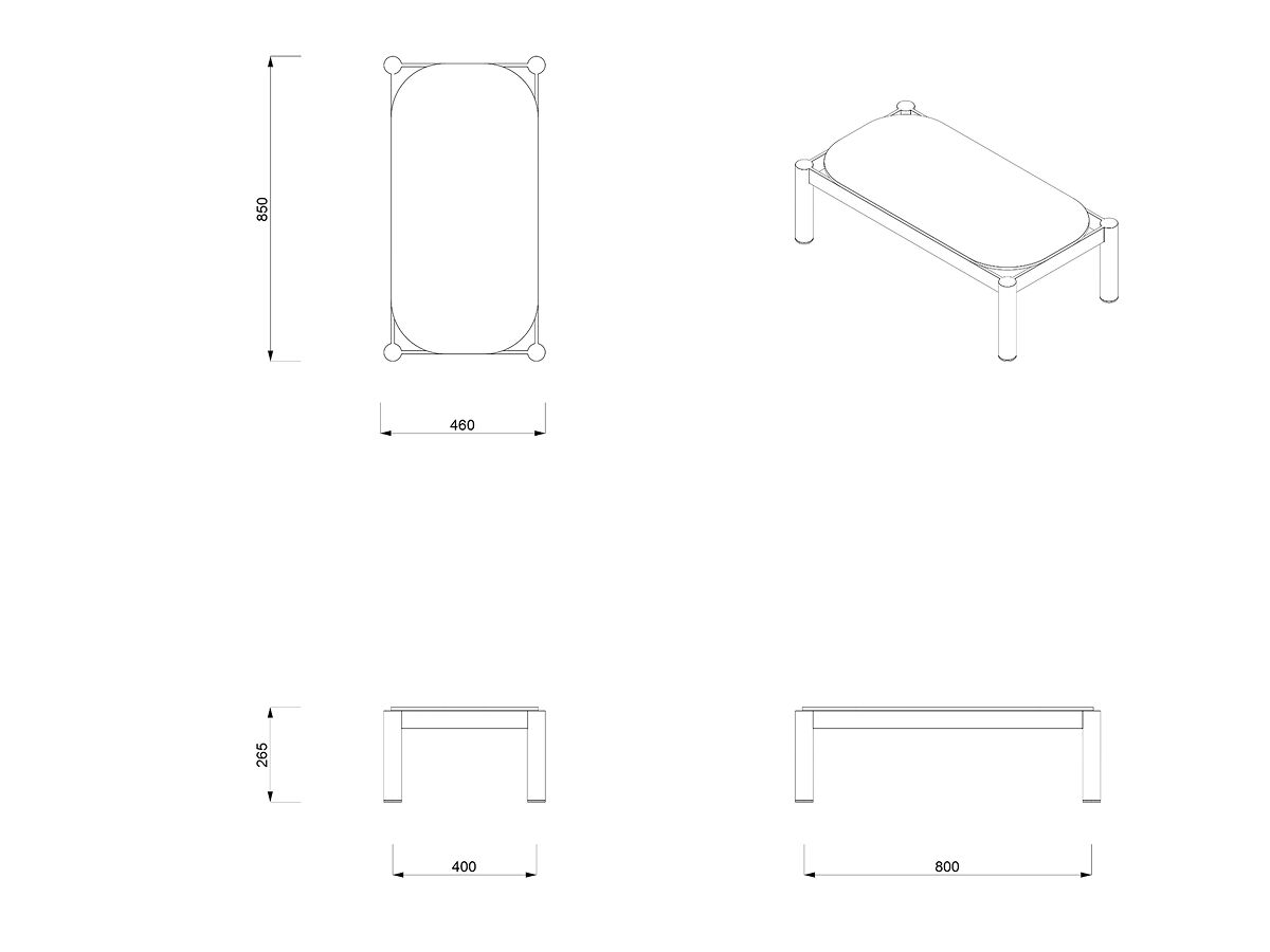 Алюминиевый низкий прямоугольный садовый столик Joyf Tropic ARCH-00124767 - Вид №4
