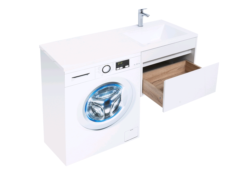 Тумба с раковиной Aquanet Токио 120 R белый (подвесная, 1 ящик) 0023691600235500 - Вид №12