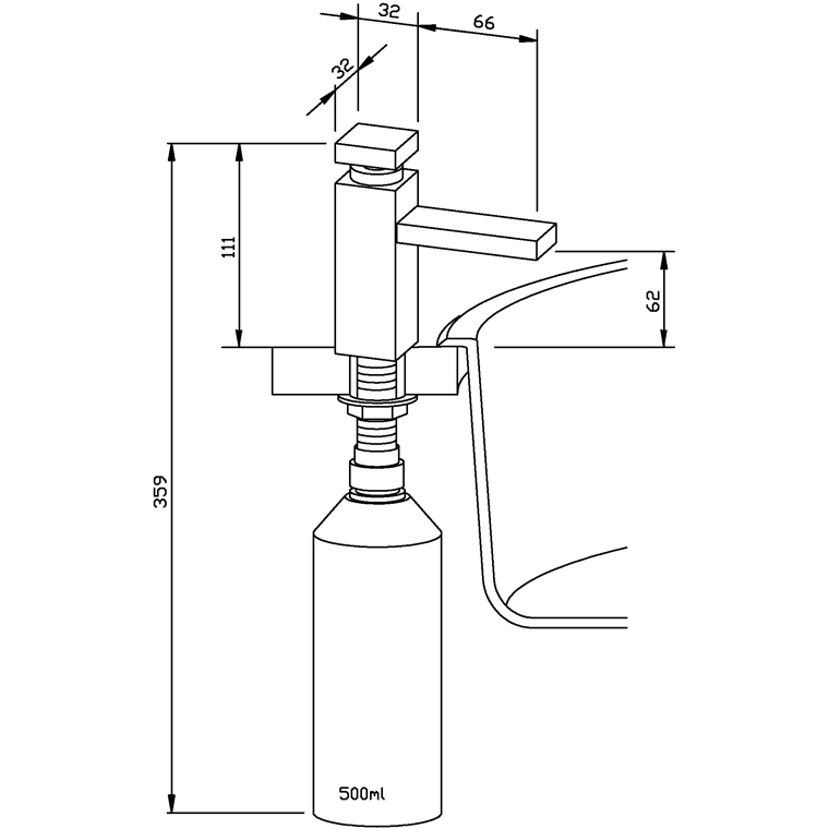 931376 Дозатор мыла настольный из нержавеющей стали WP189-3 WAGNER_EWAR A-LINE Wagner Ewar  - Вид №1