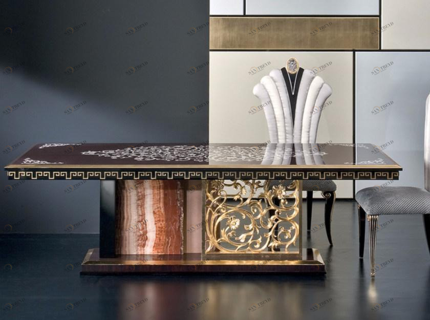 Rozzoni Прямоугольный стол для гостиной из розового дерева Mikado sun-id-1490358